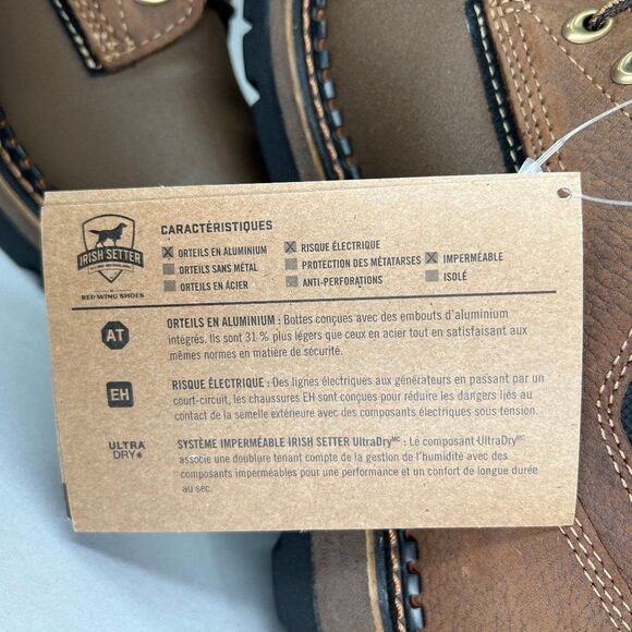 Irish Setter Ramsey 2.0 Boots Men’s 7.5 Waterproof 6” Leather Safety Toe Work - Picture 13 of 14